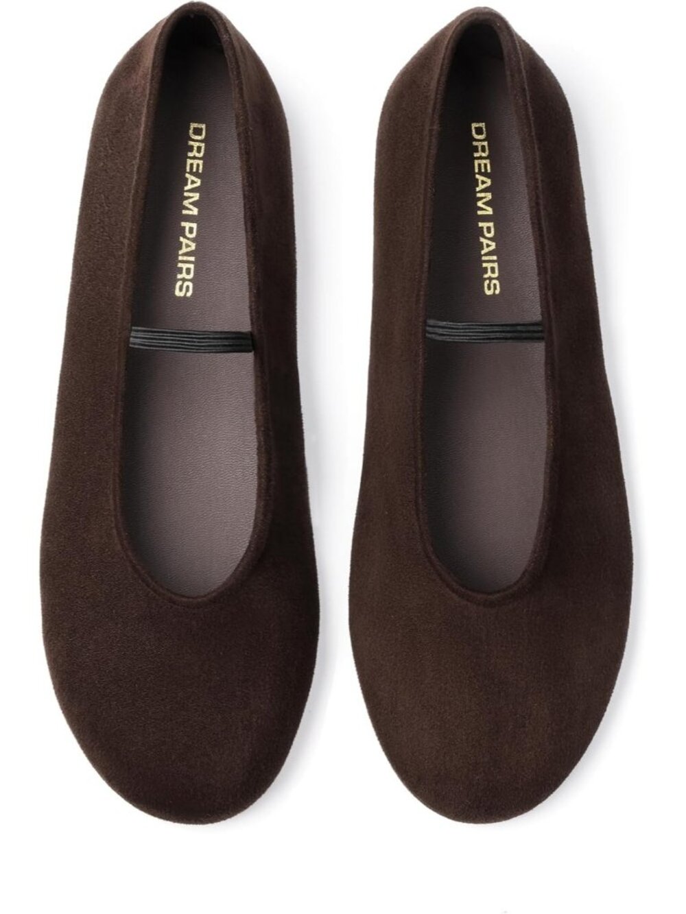 DREAM PAIRS Women's All Brown Comfortable Round Toe Slip on Casual Ballet Flats